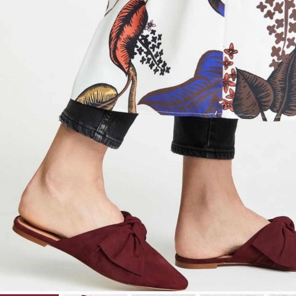 Madewell Burgundy Bow Mules
